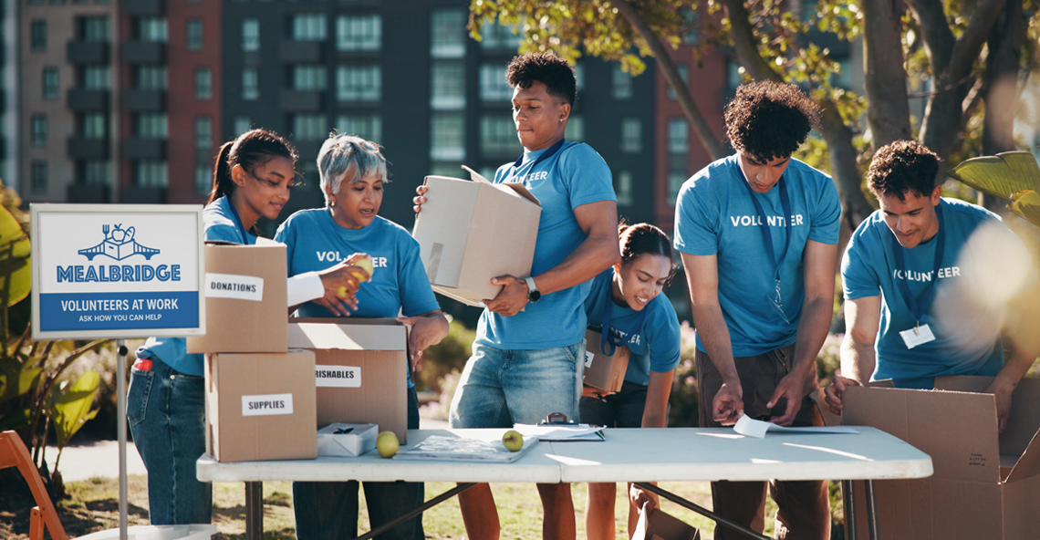 Volunteers working at an event